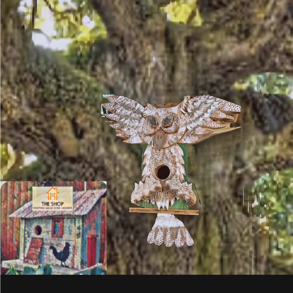 All handmade custom bird squirrel houses.